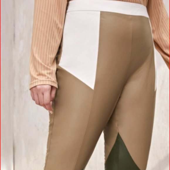 #11. SHEIN Pants Legging Split Hem PU Leather 3X - Picture 2 of 13